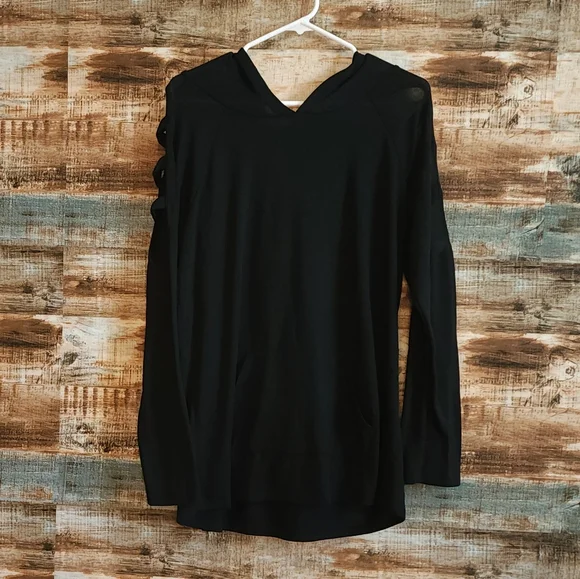 Twenty Second black hoodie with arm cutouts 1X - Picture 6 of 11